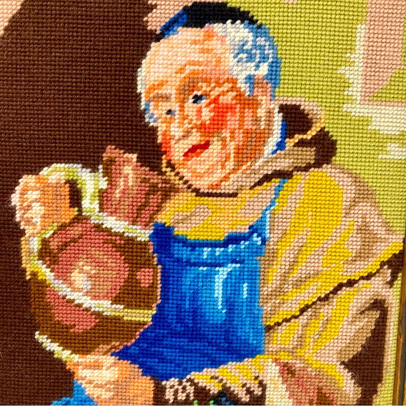 Large vintage framed cross stitch friar. - Picture 3 of 7